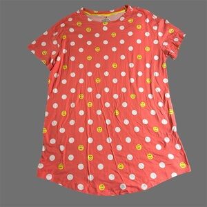 Secret‎ Treasures Smiley Face Nightgown Womens Size S-M Orange Soft Pajamas
